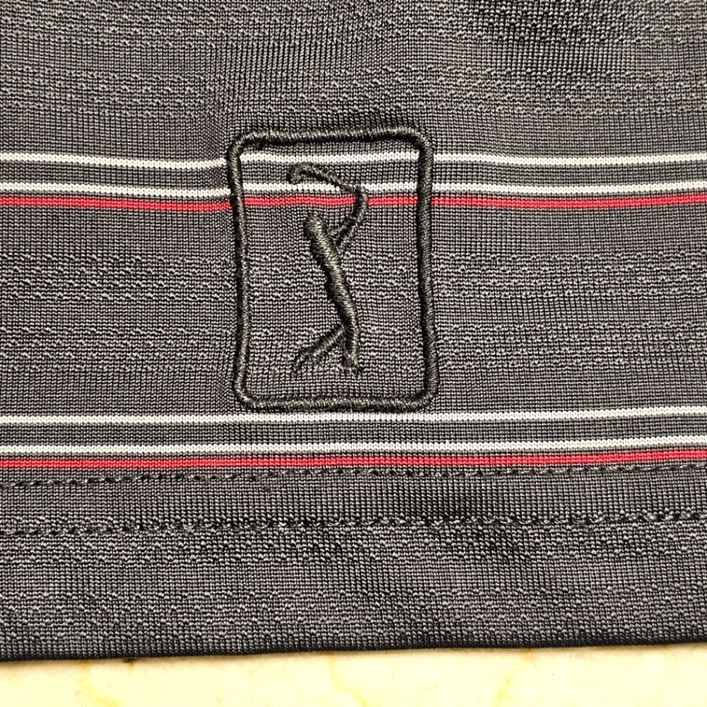 PGA Tour Mens Airflux Gray Stripe Polyester Short Sleeved Polo Shirt Size XXL - Picture 3 of 6